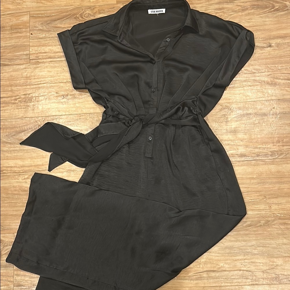 Black Tie Waist Jumpsuit